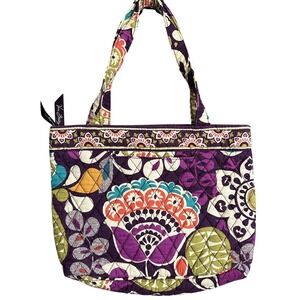 Vera Bradley Purse Plum Crazy Purple Floral 11x2x8